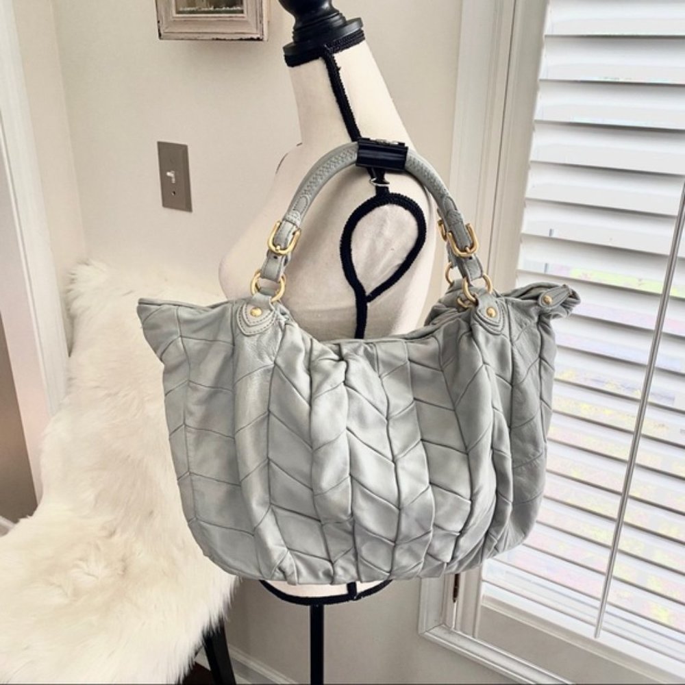 Authentic Miu Miu Large Chevron Leather Bag
